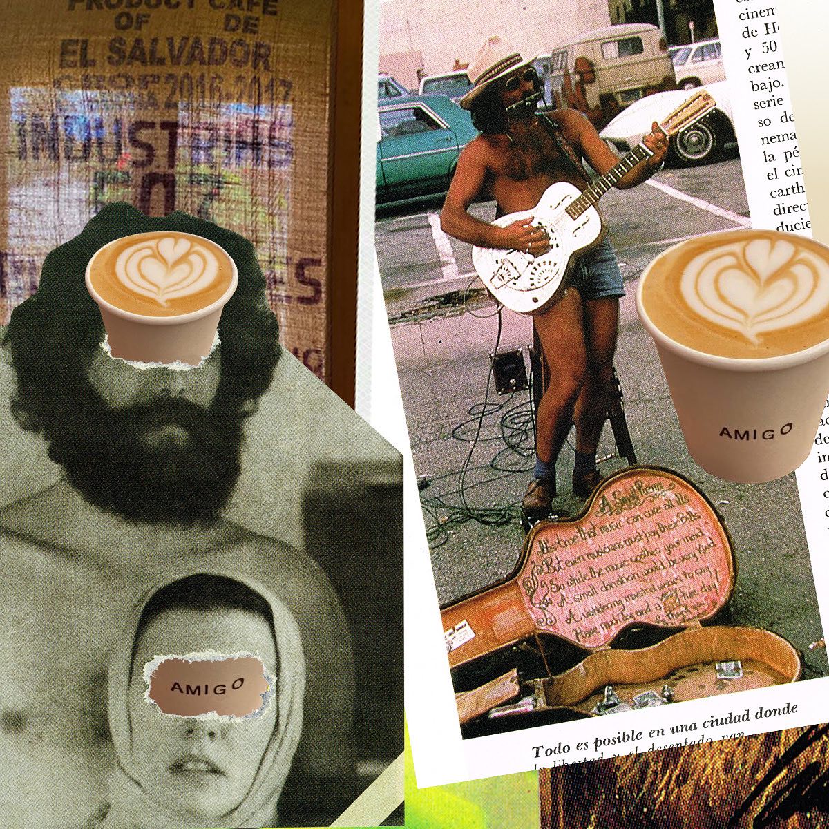 graphic art of artist and coffee